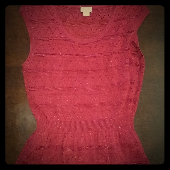 Mossimo Supply Co. Dresses & Skirts - UNIQUE style Dark Red Sparkle Pointelle Sweater dress